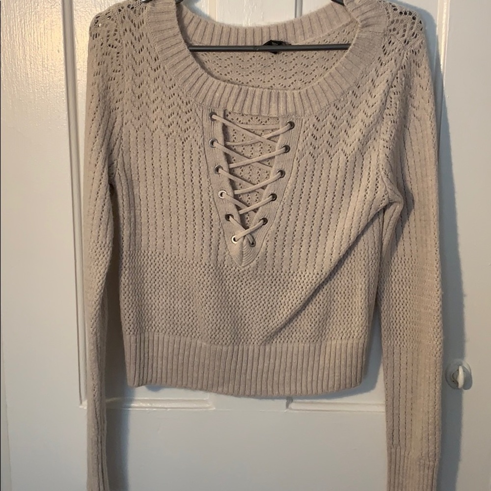Cropped cream sweater